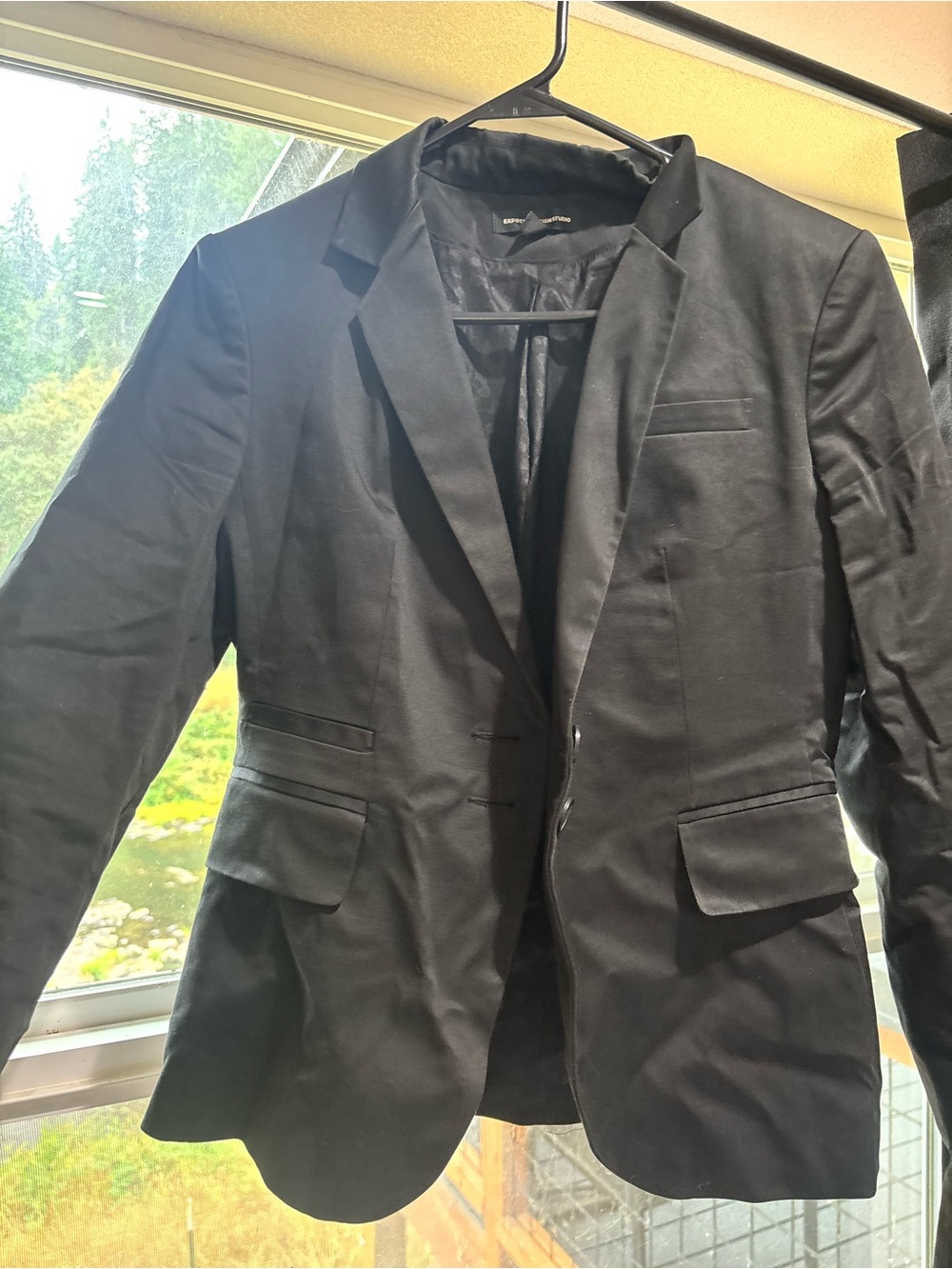 Express Black Women's Tailored Blazer with Notch Lapels
